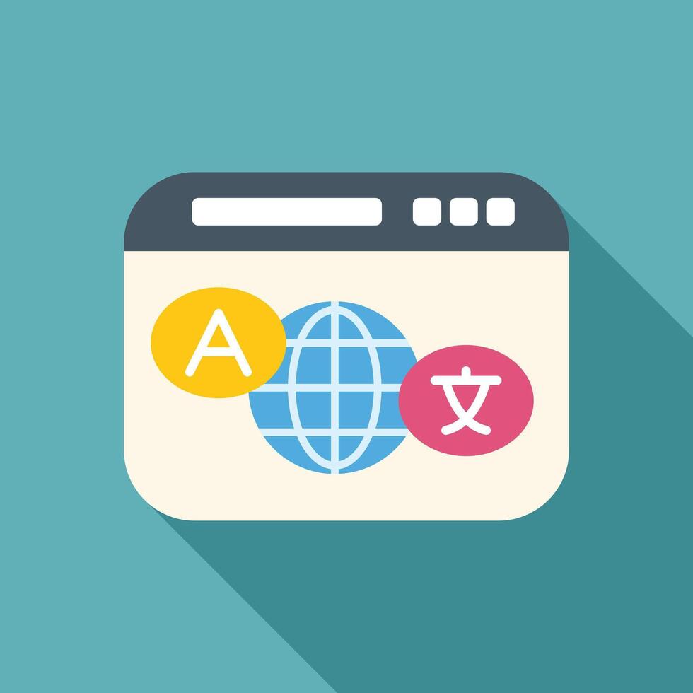 Website page showing different languages around the world with globe icon vector