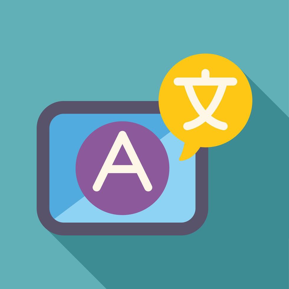 Online language translator app displaying foreign text on screen vector