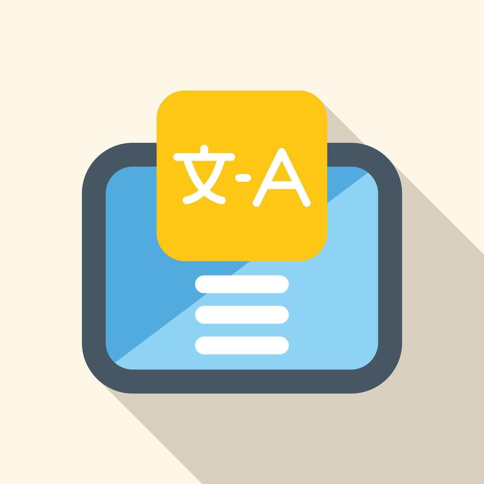 Mobile phone translating chinese mandarin language to english vector