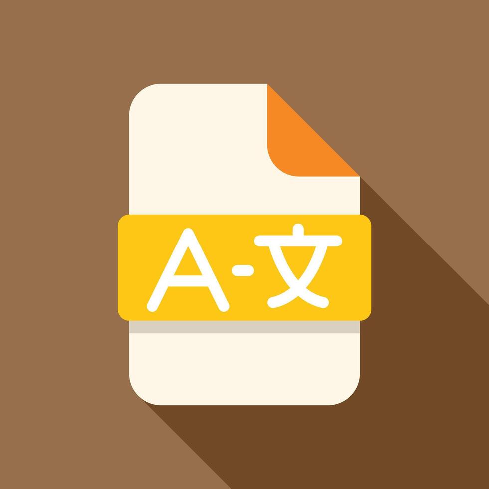 Document file format showing english and chinese language translation vector