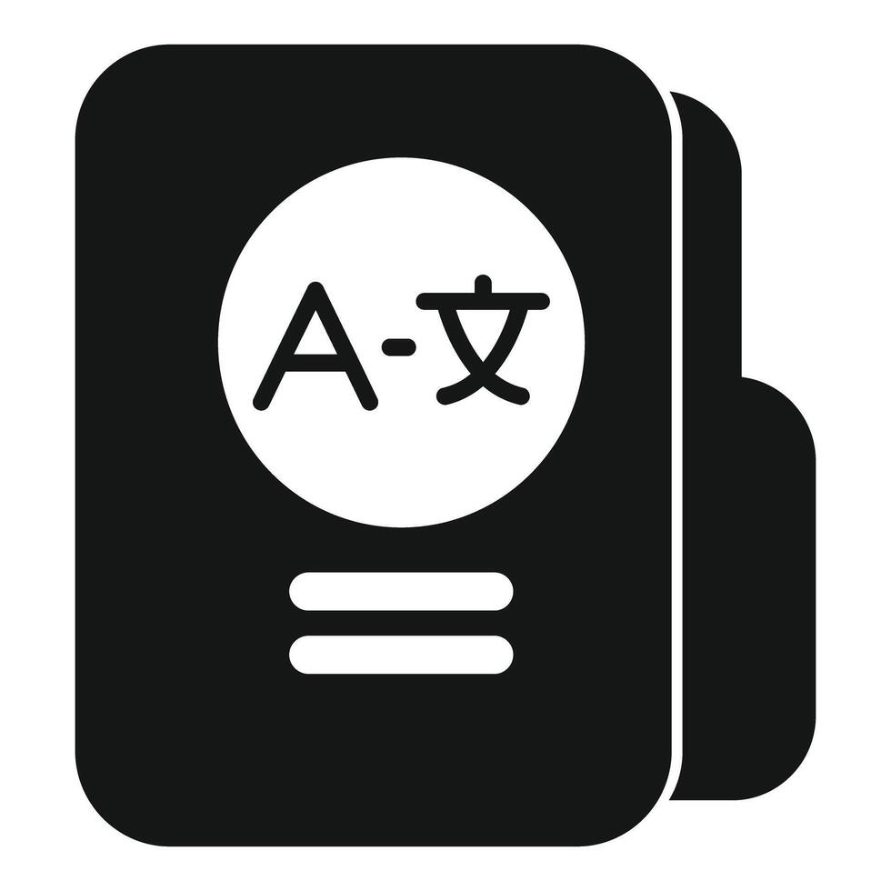 Electronic dictionary icon representing language translation vector