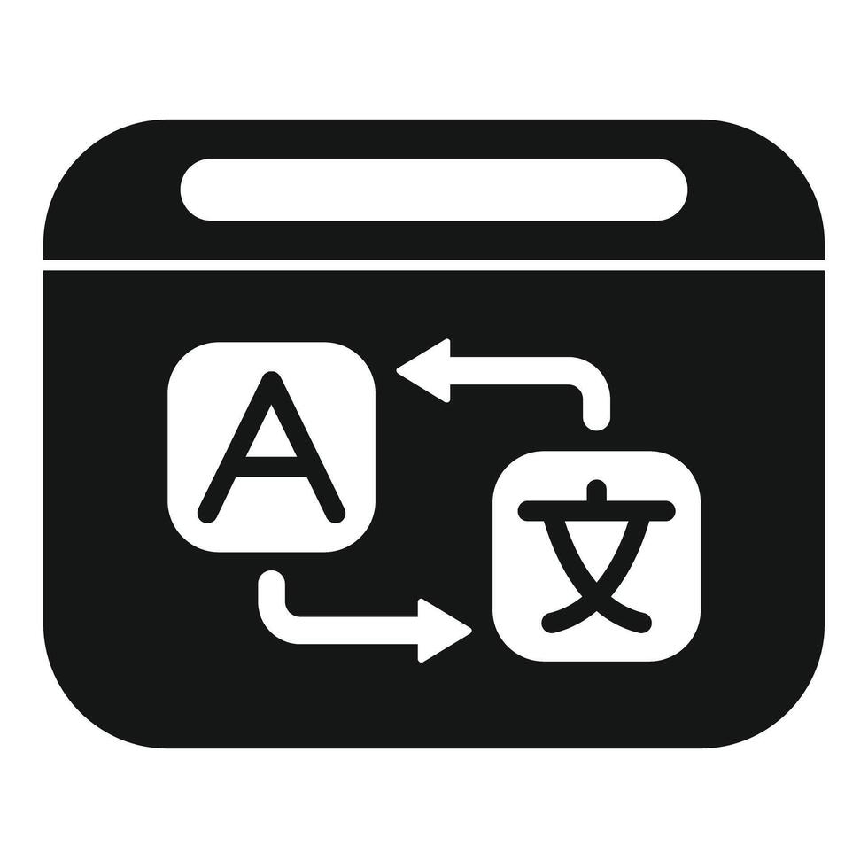 Online language translator application icon showing translation feature vector