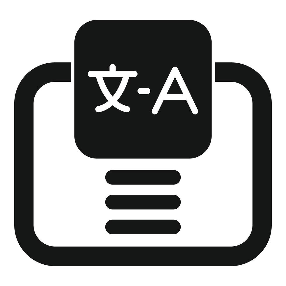 Online language translator, electronic dictionary, digital translation service icon vector