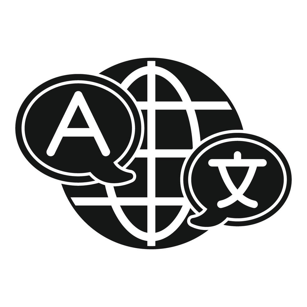 Global communication with different languages icon showing a and  letters vector