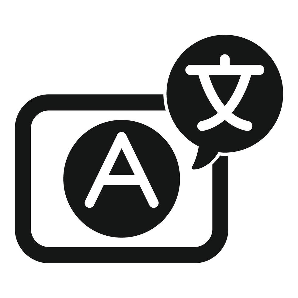 Language translator application icon showing the concept of translation vector
