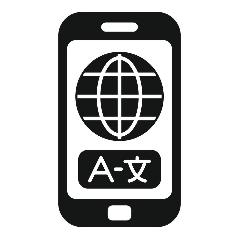 Smartphone showing global online language translation application vector