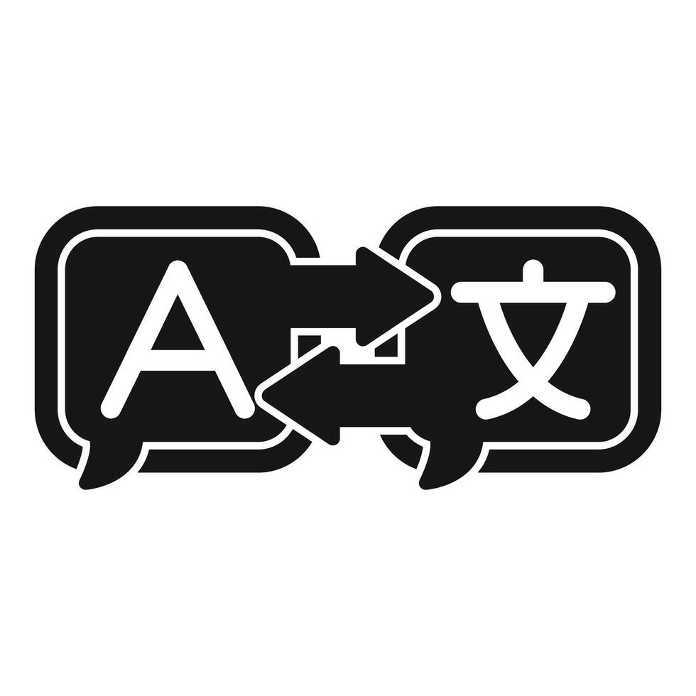 Language exchange icon showing translating using software or app vector