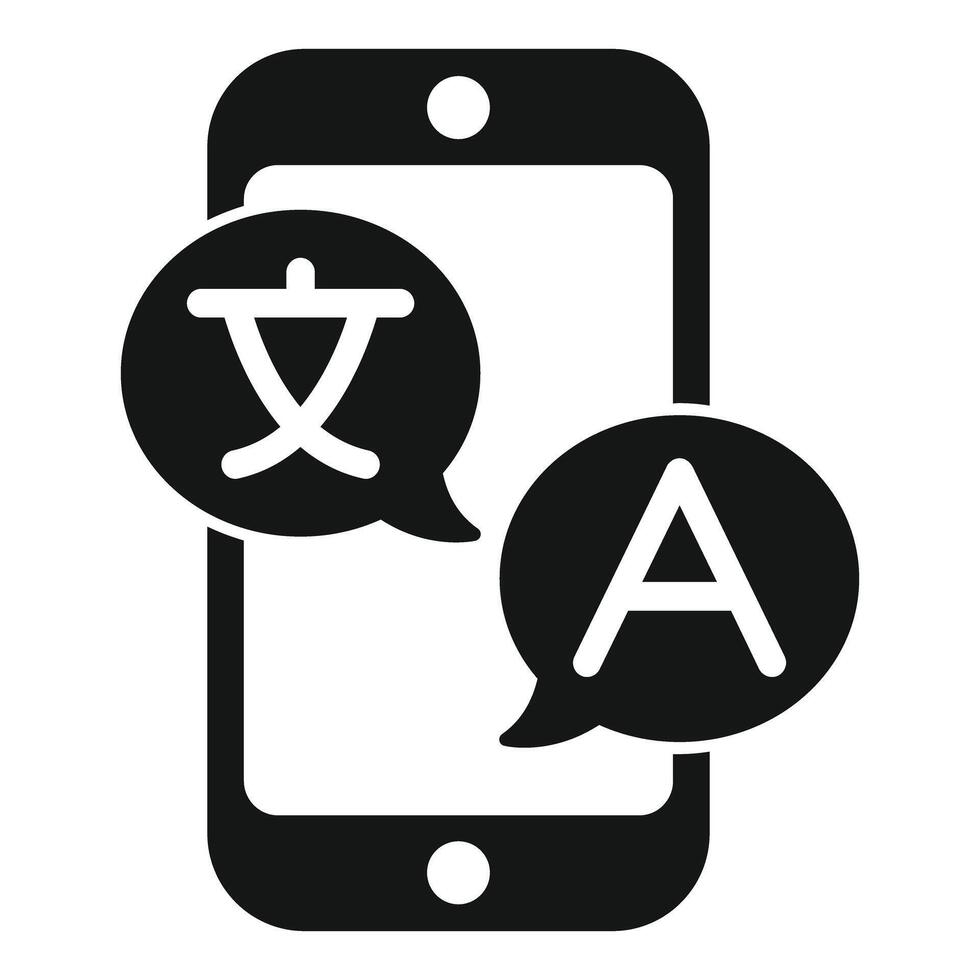 Smartphone displaying language translation application icon vector