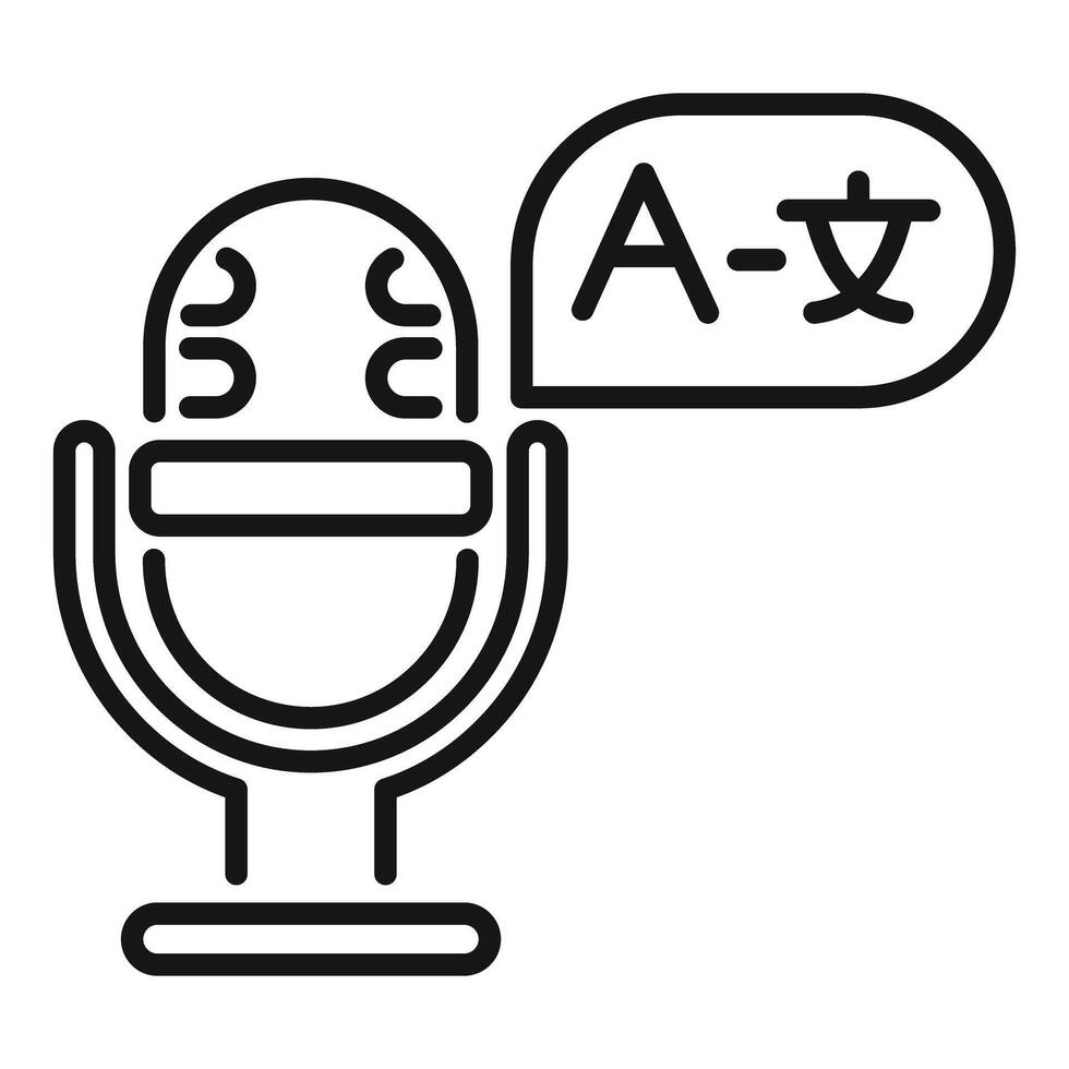 Microphone translating audio language icon vector