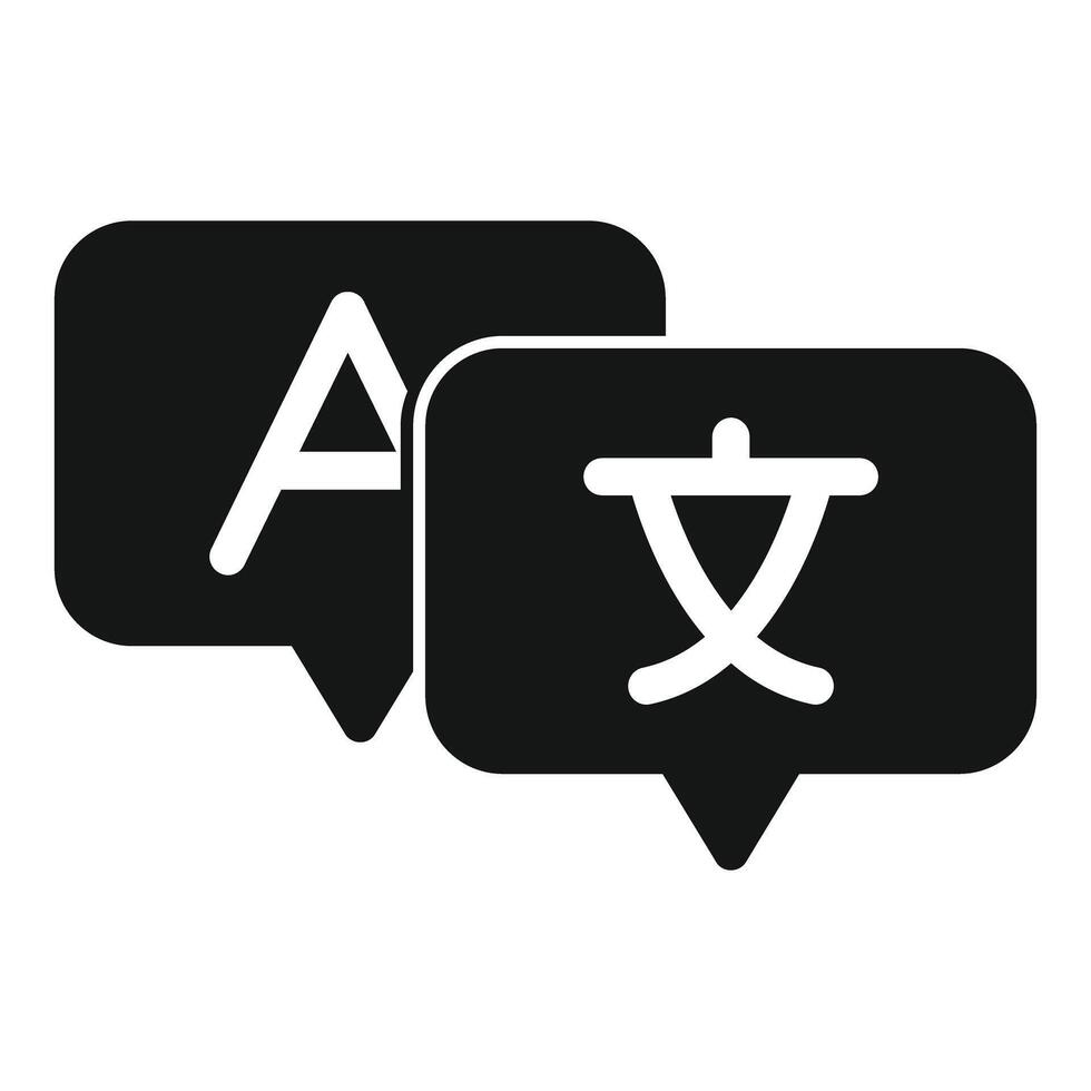 Language translator app icon showing different languages being translated vector