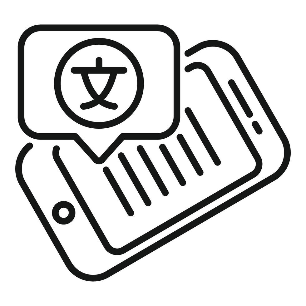Smartphone showing foreign language translation app icon vector
