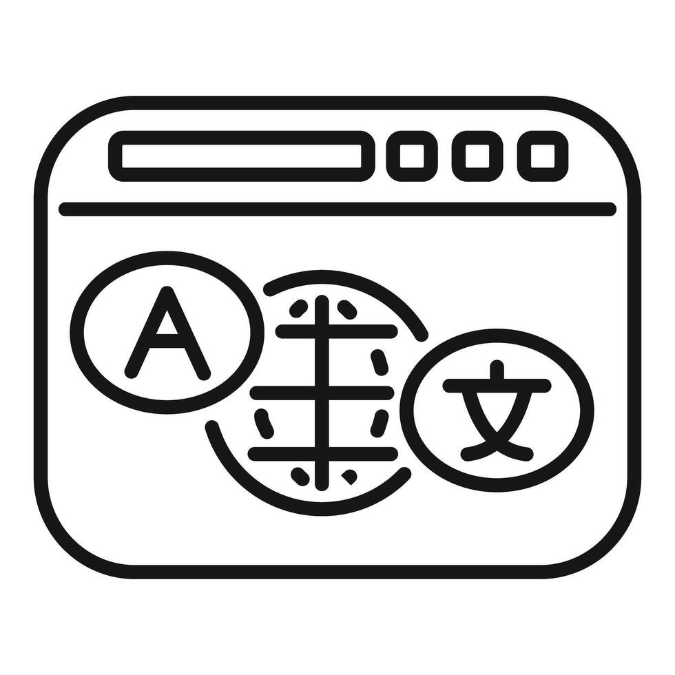 Online language translator icon showing global communication vector