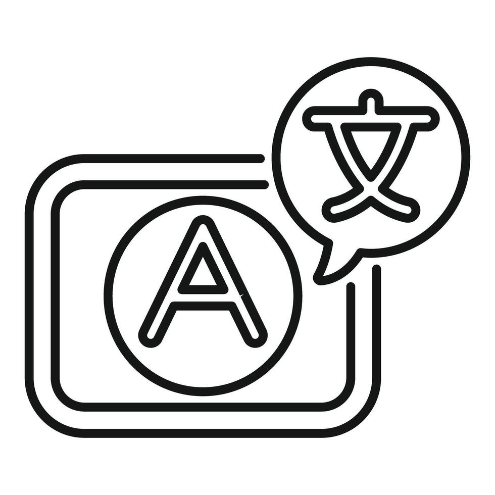 Speech bubble translating letter a to foreign language icon vector