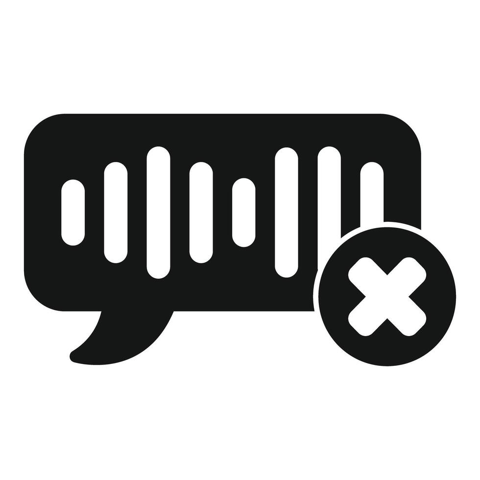 Voice message delete icon showing deleted voicemail vector
