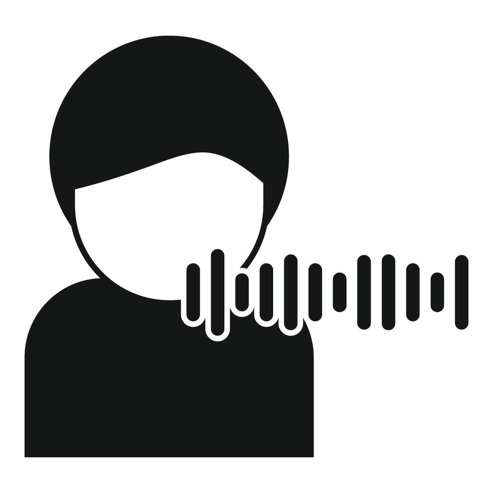 Man speaking with sound wave icon vector