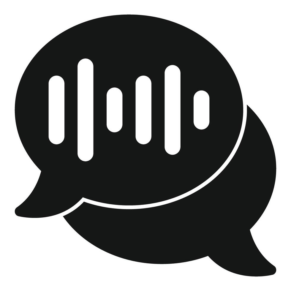 Voice message icon showing audio communication vector
