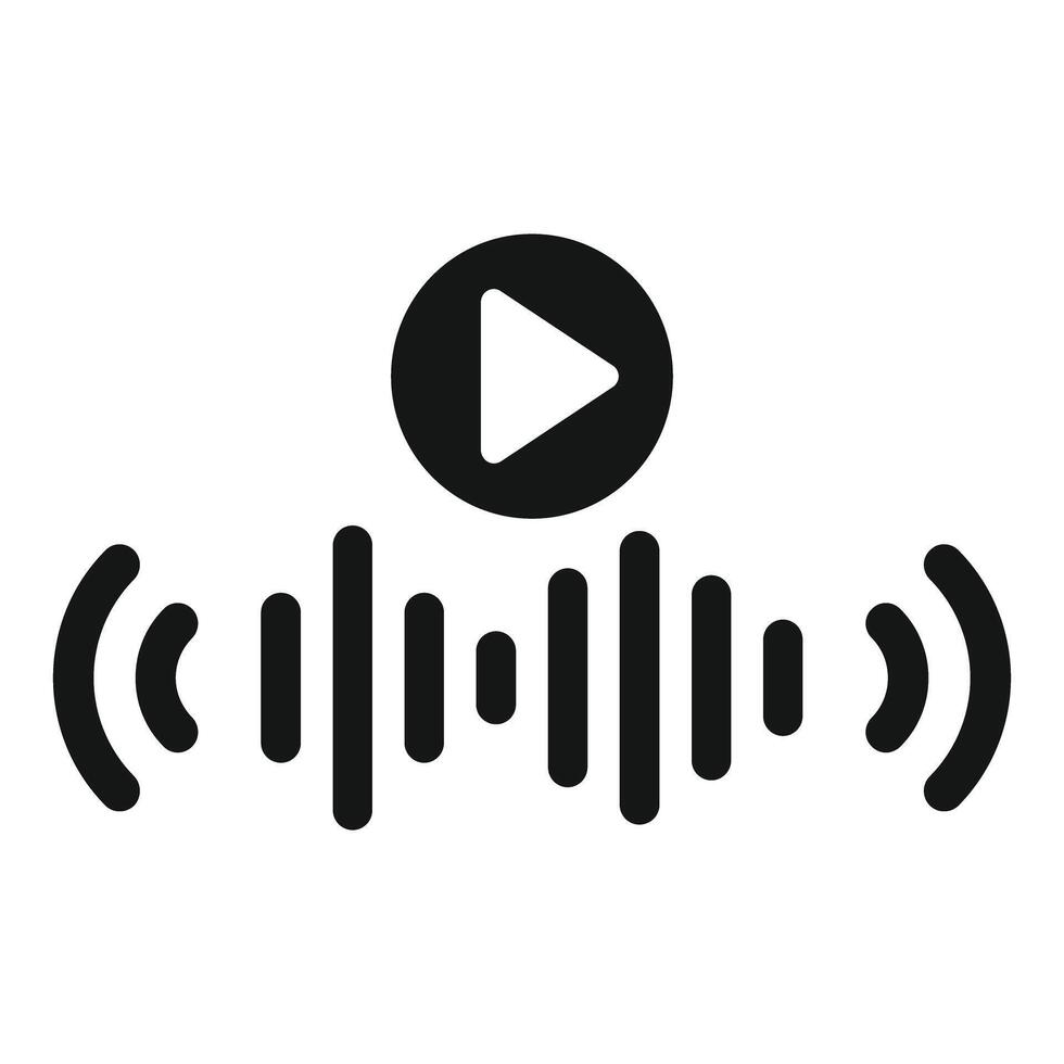 Audio track playing with play button icon showing sound waves vector
