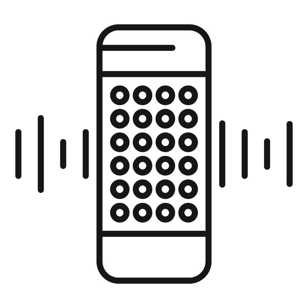 Smartphone is recording audio message with sound waves icon vector
