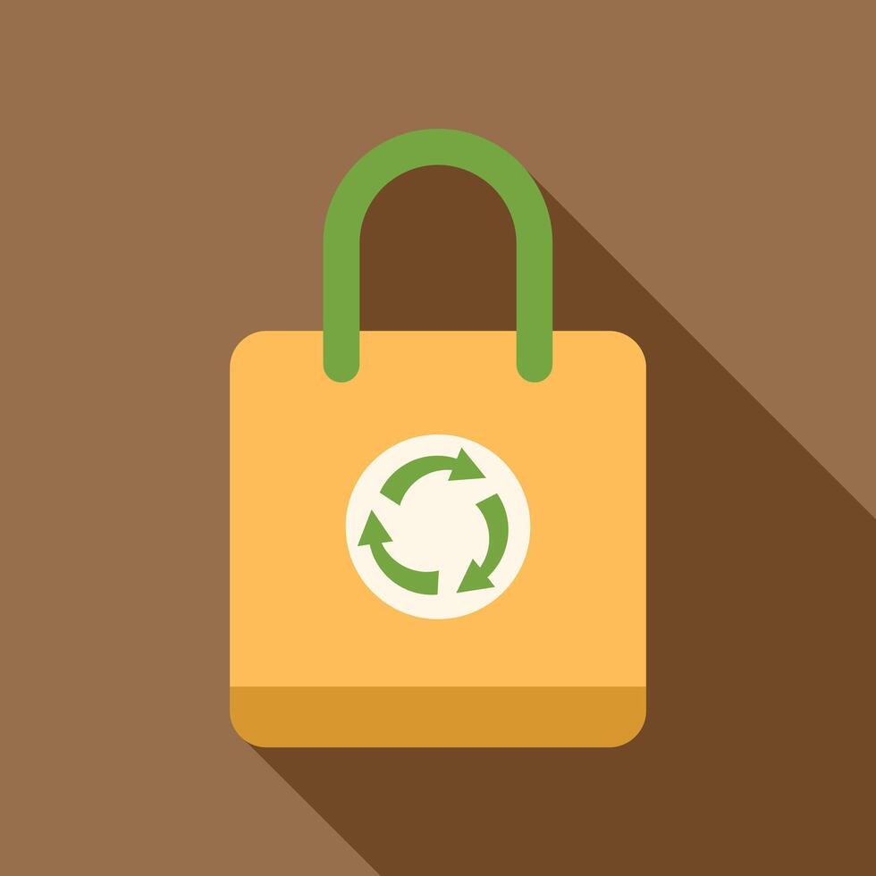 Eco friendly reusable shopping bag with recycle symbol showing environmental awareness vector