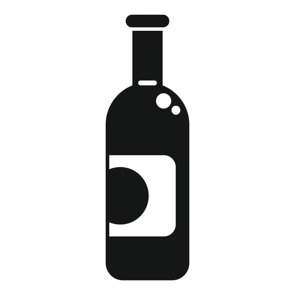 Bottle of wine with bubbles icon showing fermentation vector