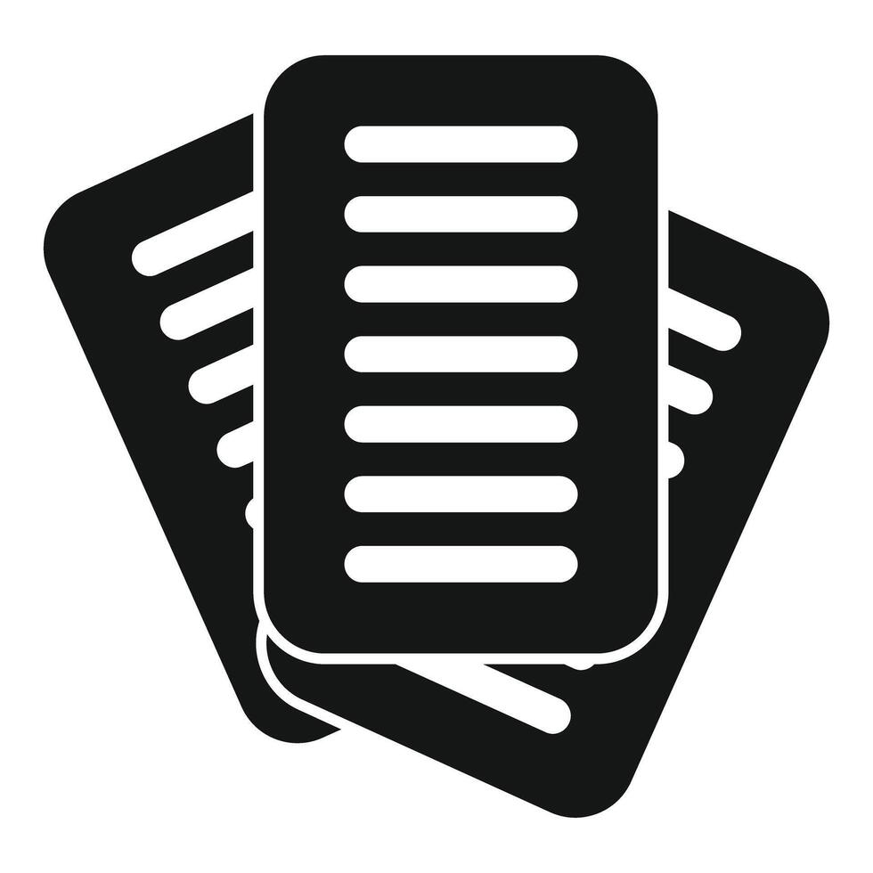 Icon of two documents representing paperwork vector