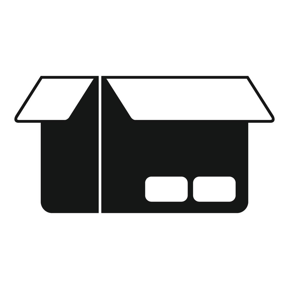 Open box icon representing storage or shipping vector
