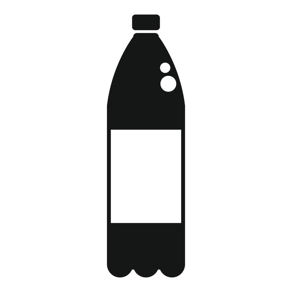 Black plastic bottle silhouette with blank label for mockup design vector
