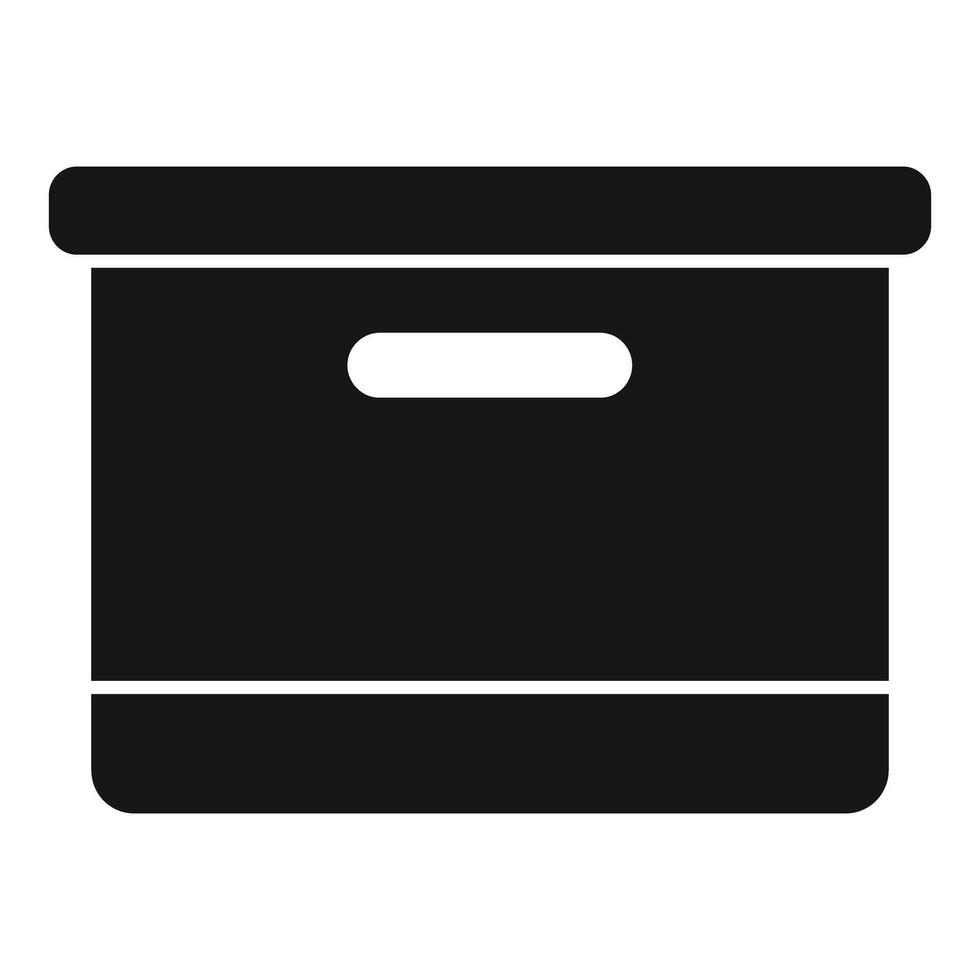 Storage box icon representing organizing and storing items vector