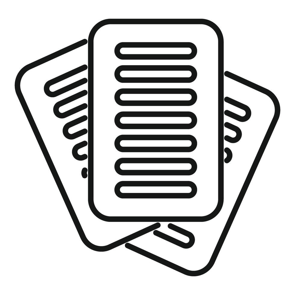 Simple vector icon of three paper filters, representing an air purifying system