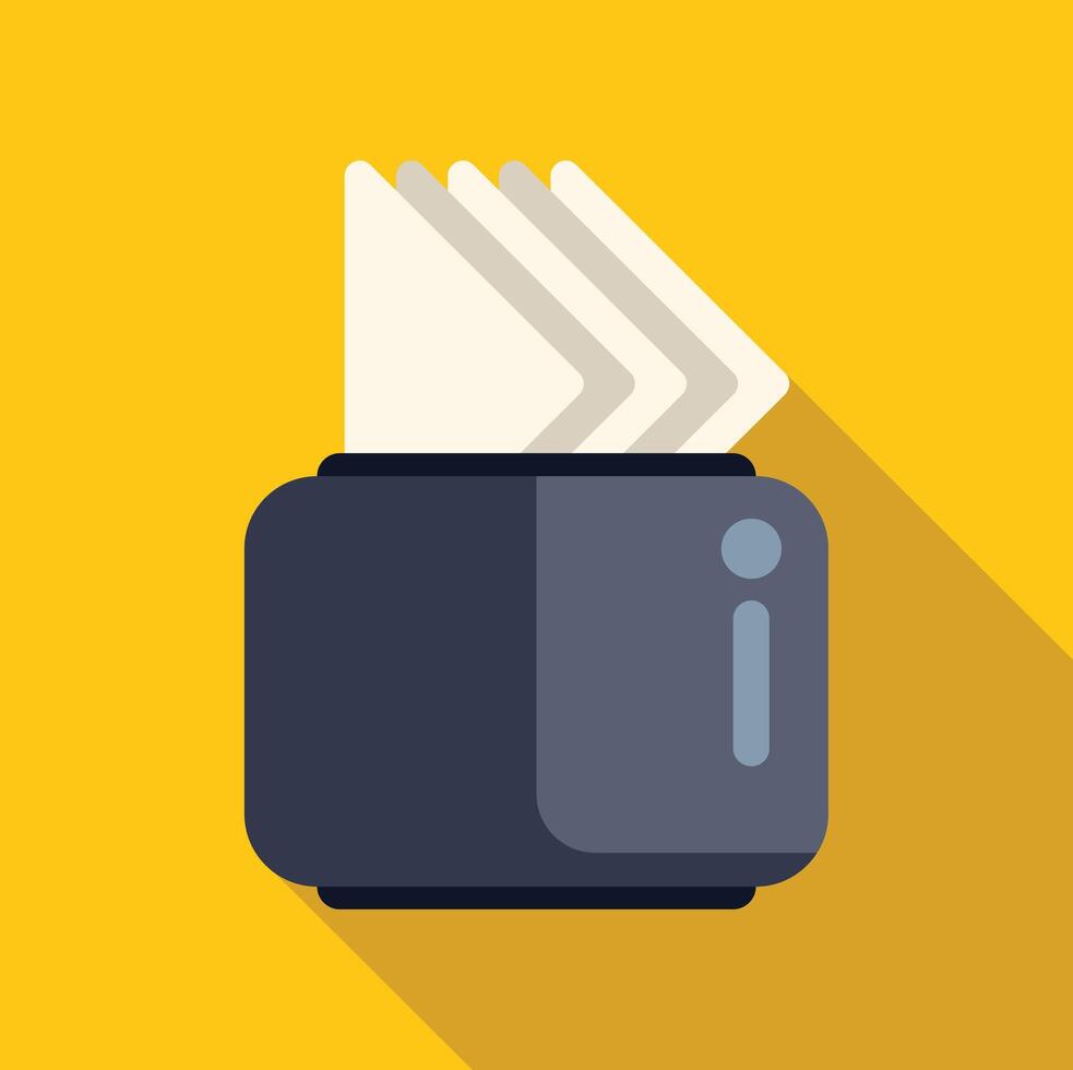 Modern toaster preparing delicious toasts for breakfast on yellow background vector