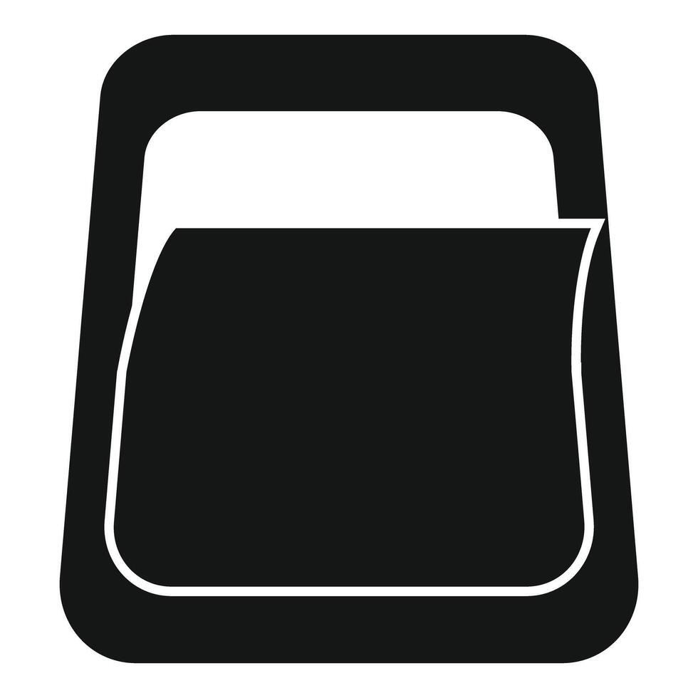 Black file folder icon representing data storage and organization vector
