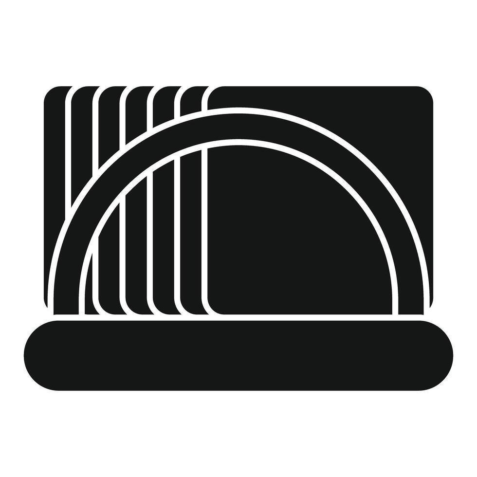 Square napkin holder with napkins icon simple style vector