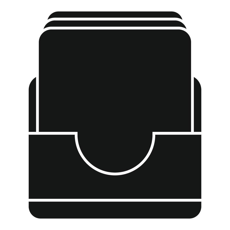 Black box holding blank paper for notes or business cards vector
