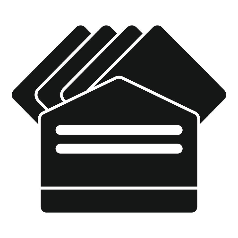 Credit card case containing multiple cards icon vector