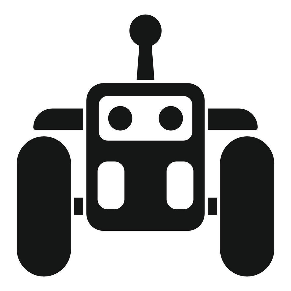Smart farm tractor icon showing autonomous farming vehicle vector