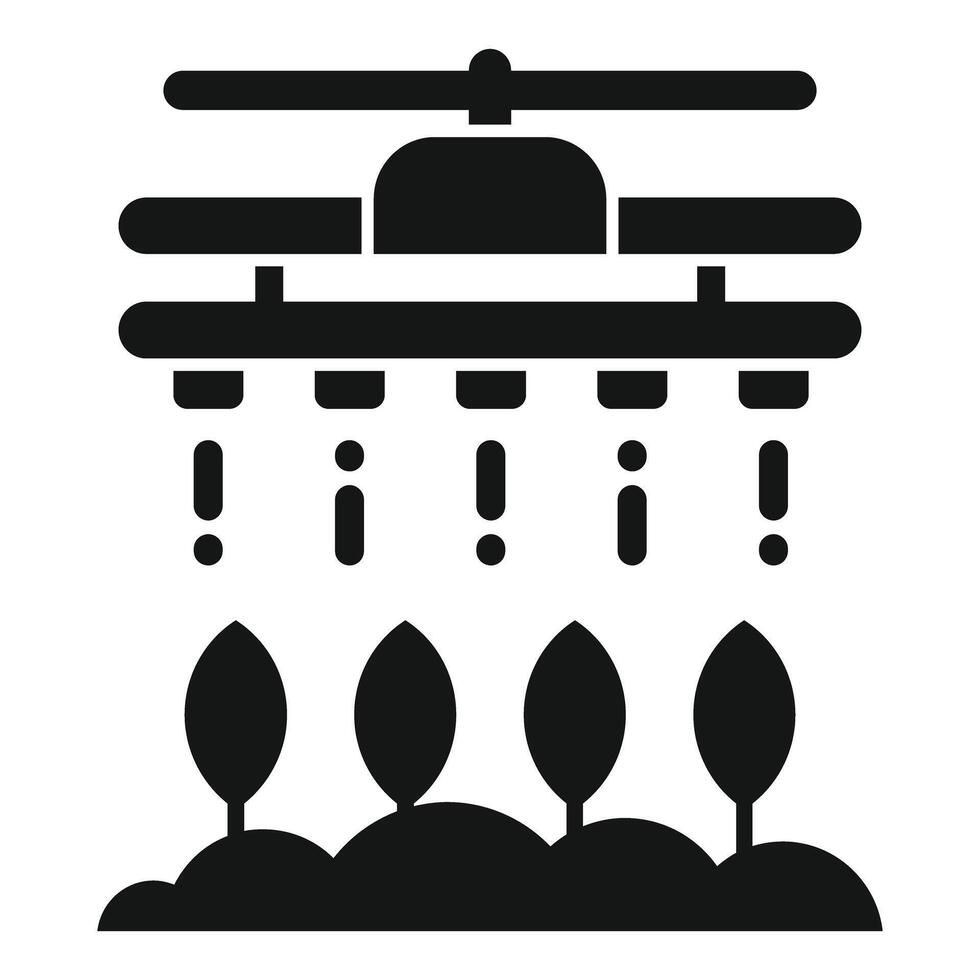 Smart farm automatic irrigation system watering plants icon vector