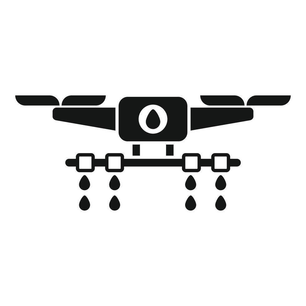Agriculture drone spraying water drops on field vector