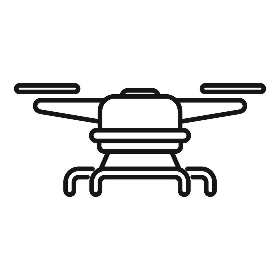 Drone with four propellers rotating and flying vector