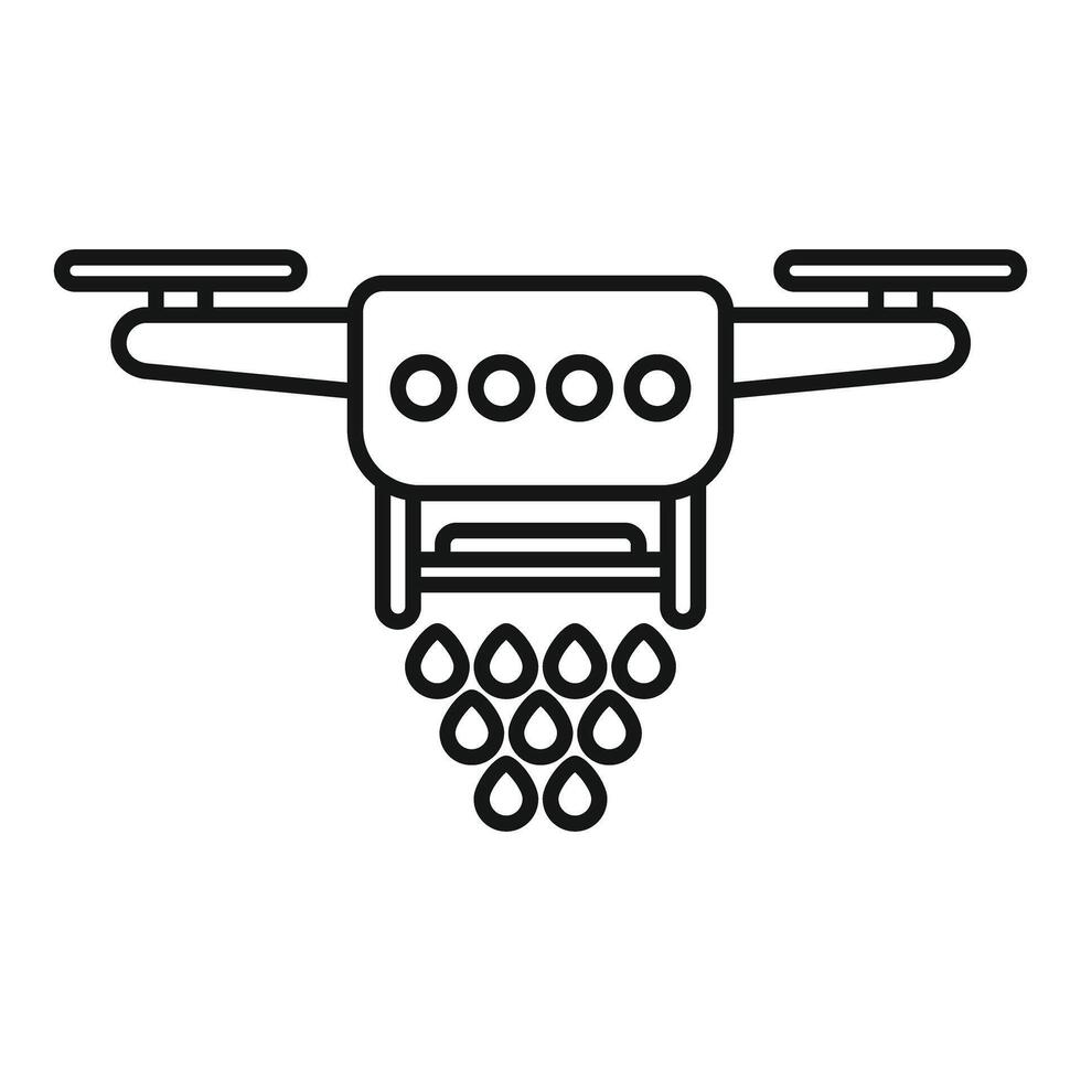 Agriculture drone spraying liquid fertilizer on field vector
