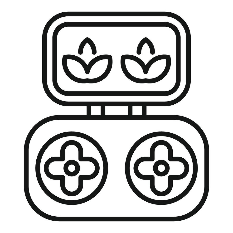 Drone control panel with display showing growing plants vector