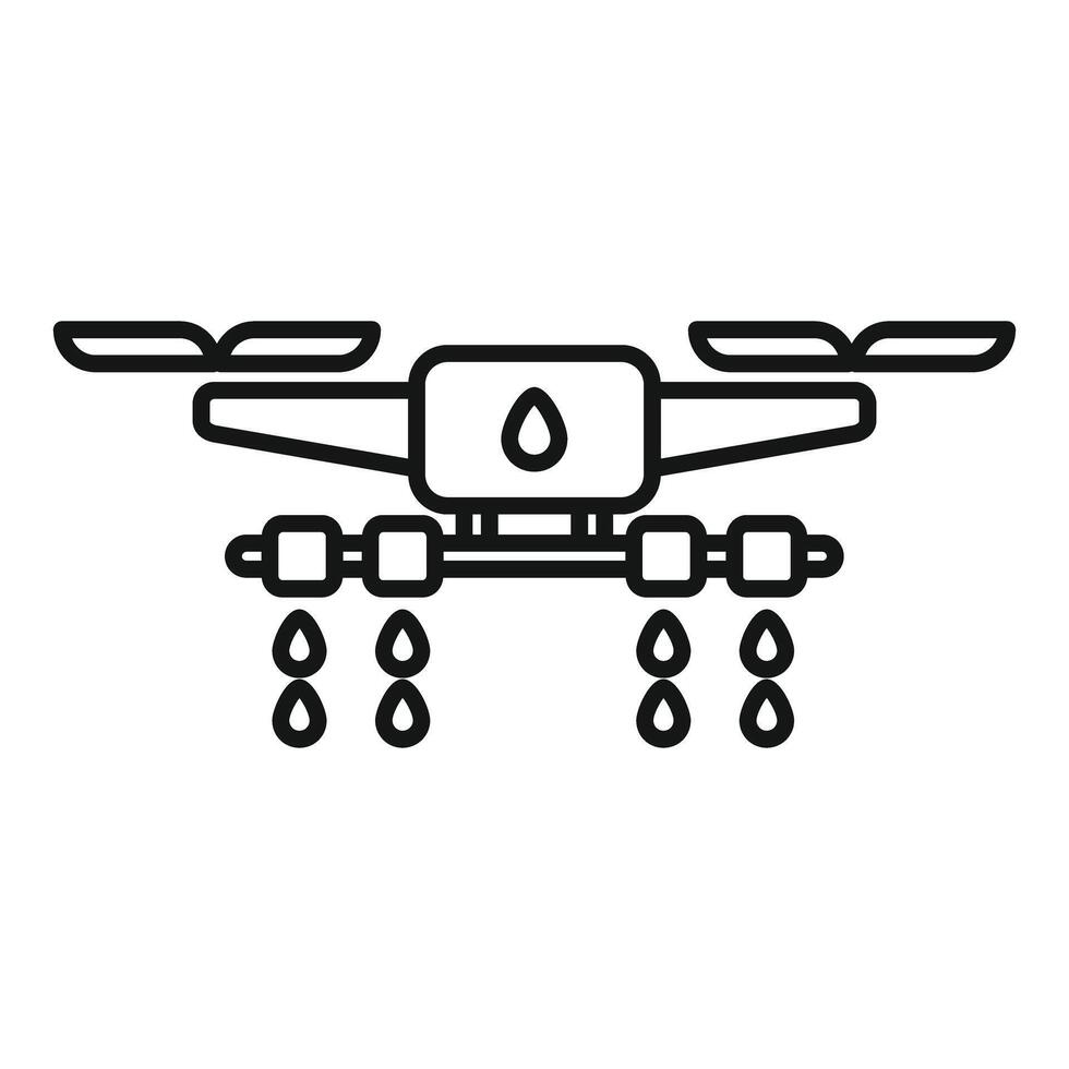 Agriculture drone spraying water drops over farmland vector