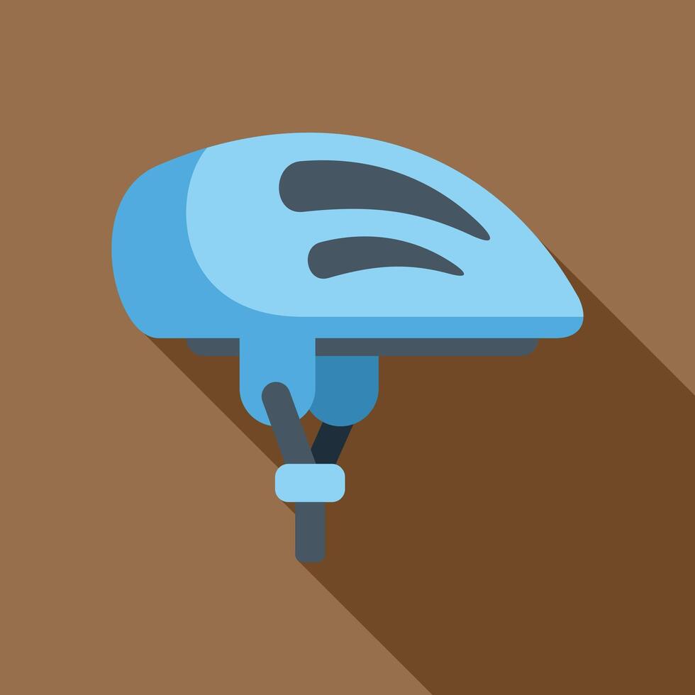 Blue bicycle helmet icon showing protection while cycling vector