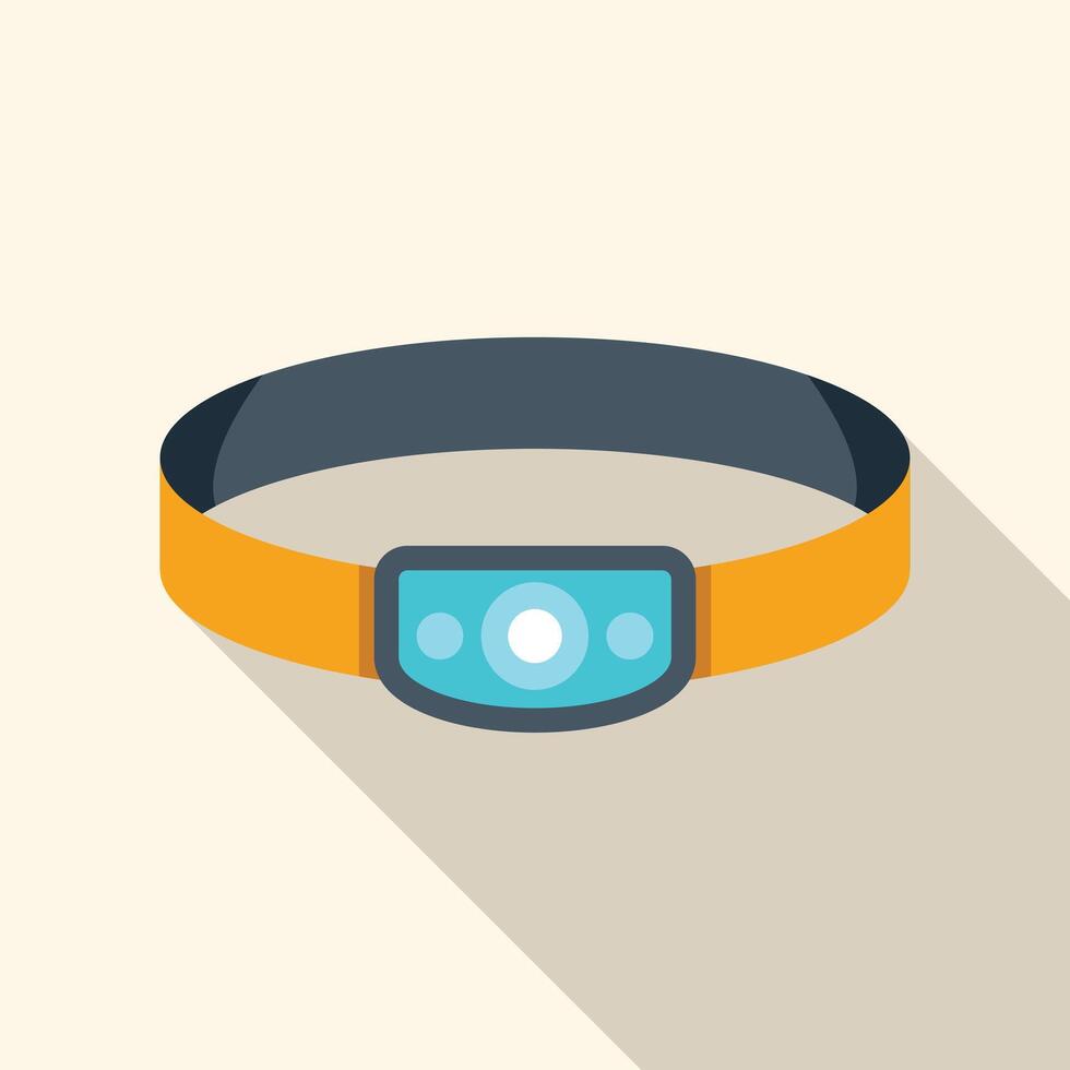Headlamp with elastic strap for attaching to head vector