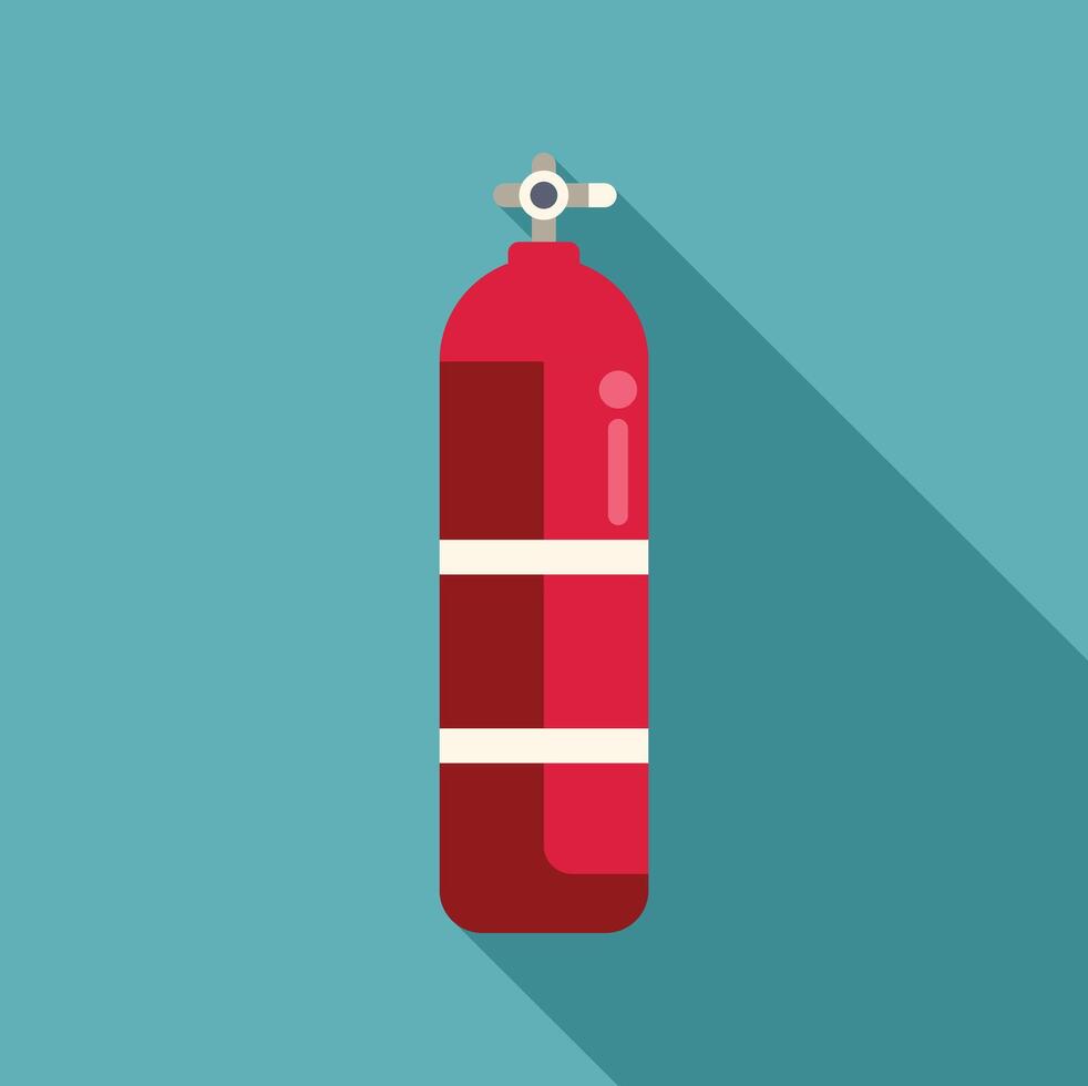 Oxygen tank for diving is standing on a turquoise background vector