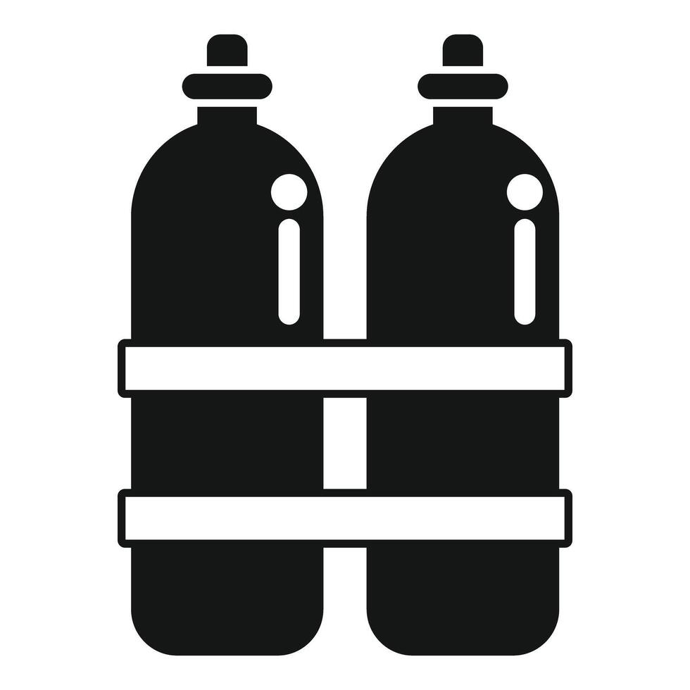 Two oxygen tanks icon representing scuba diving equipment vector