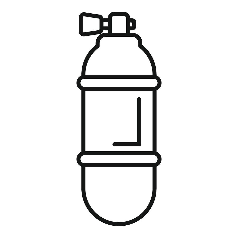 Oxygen cylinder for diving showing pressure gauge icon outline vector
