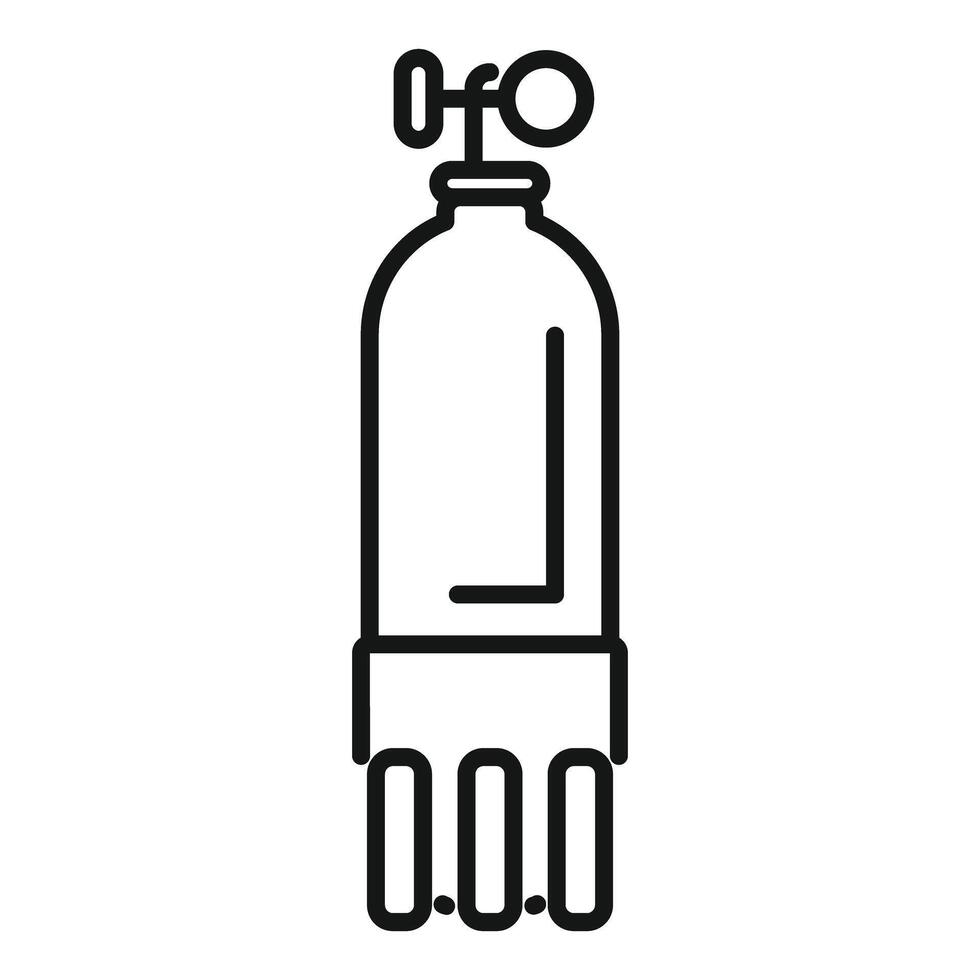 Oxygen cylinder icon representing diving and underwater exploration vector