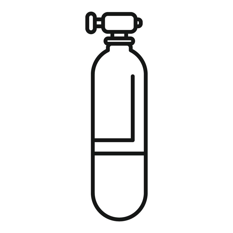 Oxygen cylinder for diving presenting in line art style vector