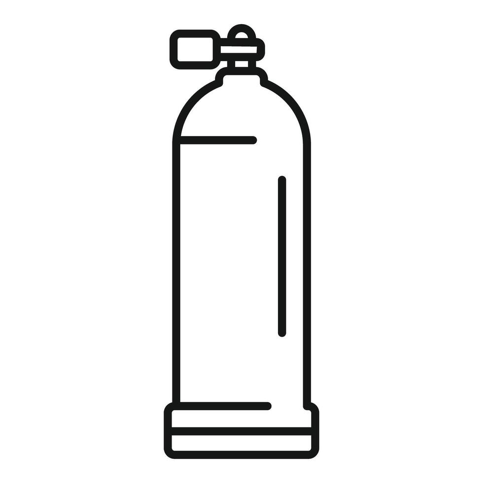 Oxygen cylinder for diving with valve on top vector