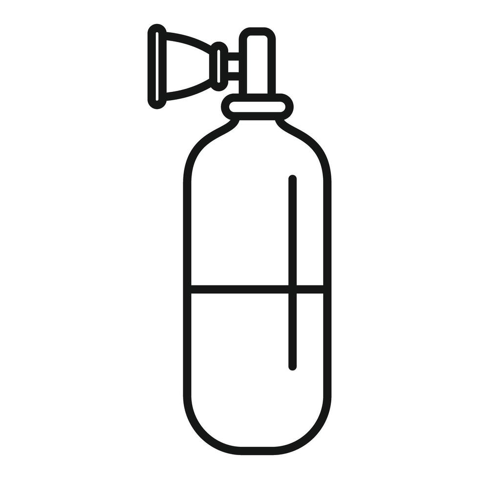 Oxygen cylinder icon representing diving equipment for underwater exploration vector
